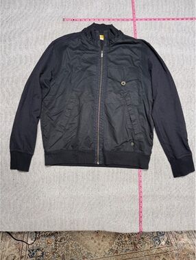 BOSS Men's Orange Black Zip-Up Jacket with Button Pocket XXL
